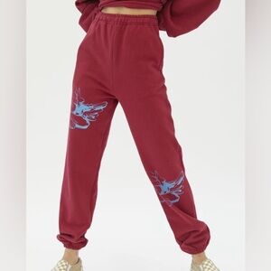 Boys Lie UO Exclusive Classic Sweatpants in Wine/Bord